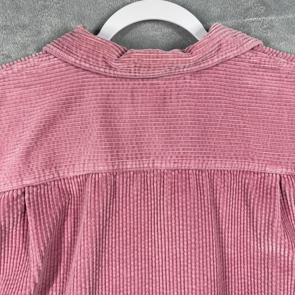 L.L. Bean Corduroy Shirt Women Large Pink Long Sleeve Cotton Button Down - Picture 10 of 10